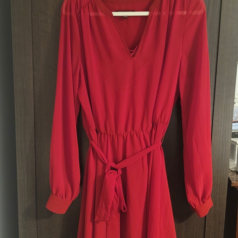 Tall Red Banana Republic fit and flare dress